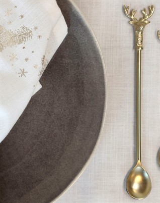 Weihnachtslöffel m/Hirsch L19 - Messing